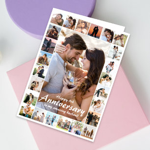 Wedding Anniversary Custom Collage Photo Card