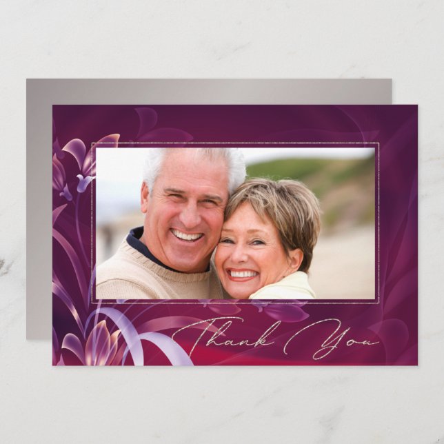 Wedding Anniversary Custom Photo Thank You Card (Front/Back)