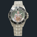 Wedding Anniversary Custom Years Photo Watch<br><div class="desc">Personalised photo watch for your wedding anniversary (or personalise for anything you want!). The template is set up for you to add your own photo and you can also edit all of the text if you wish. The wording sits on a semi-transparent border overlay above your photo. The sample text...</div>