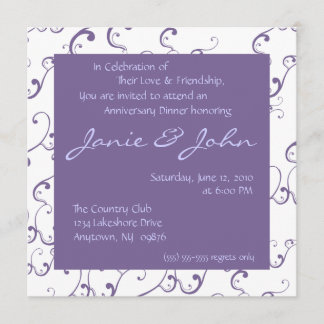 Wedding Anniversary Dinner Invitation