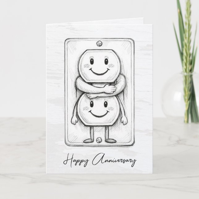 Wedding Anniversary Electrical Socket  Card (Front)