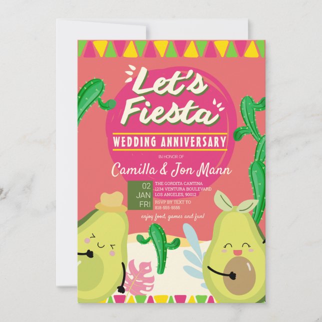 Wedding Anniversary Fiesta Invitation (Front)