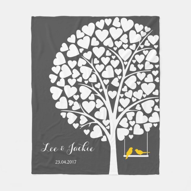 Wedding Anniversary Fleece Blanket personalised (Front)