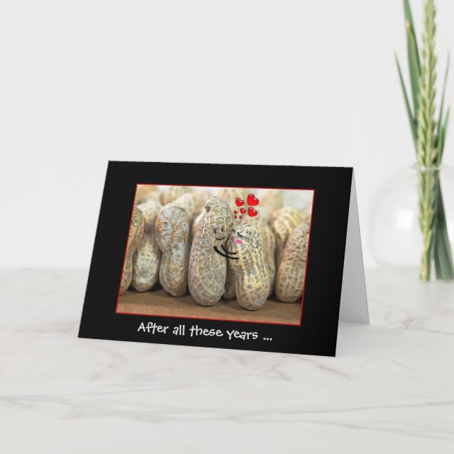 Wedding Anniversary Humour with Peanuts Hugging Card (Front)