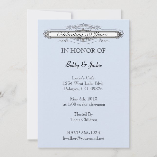 Wedding Anniversary Invitation (Front)