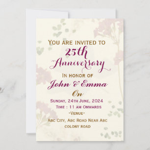 Wedding Anniversary Invitations