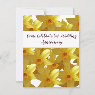 Wedding Anniversary Invitations With daffodils