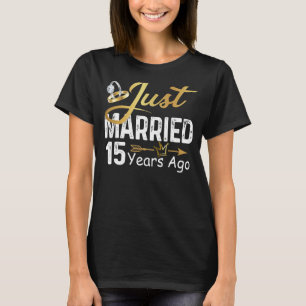 Wedding Anniversary Just Married 15 Years Ago Gold T-Shirt