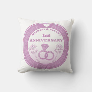 Wedding anniversary Lace look change the year Cushion