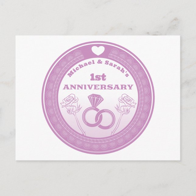 Wedding anniversary Lace look change the year Postcard (Front)