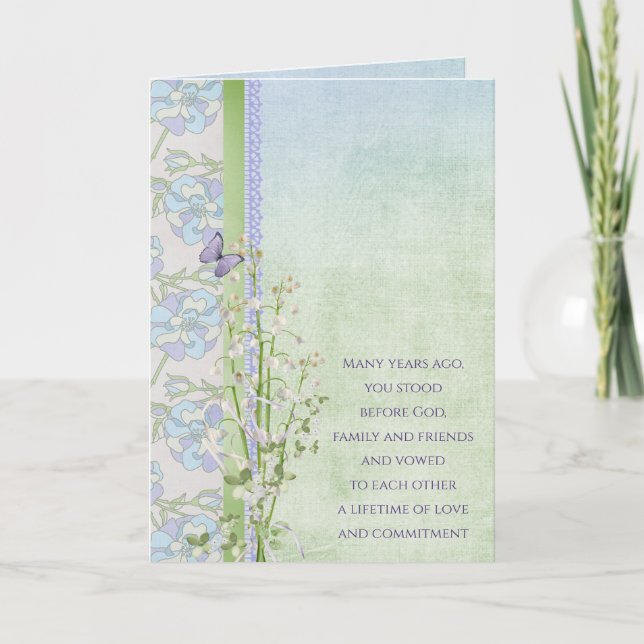 Wedding Anniversary Lily of the Valley bouquet Card (Front)