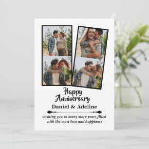 Wedding Anniversary Love 4 Photo Collage Couple Card