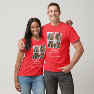 Wedding Anniversary Love 4 Photo Collage Couple T-Shirt