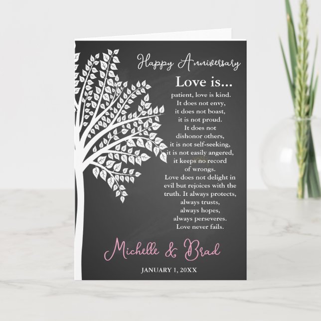 Wedding anniversary Love is....card  wedding gift Card (Front)