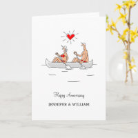 Wedding Anniversary Married Couple Heart Canoe