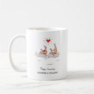 Wedding Anniversary Married Couple Heart Canoe Coffee Mug