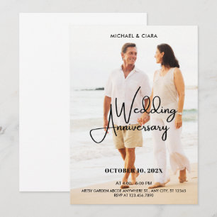 Wedding Anniversary modern minimalist  photo  Invitation