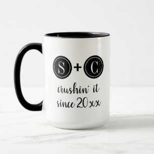 Wedding Anniversary Monogram Initials Couple Mug