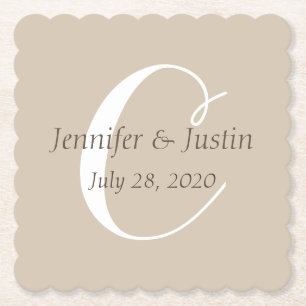 Wedding / anniversary monogrammed coaster set