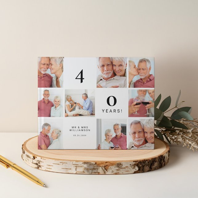 Wedding Anniversary Multiple Grid Photo Collage Guest Book (Wedding Anniversary Multiple Grid Photo Collage Guest Book)