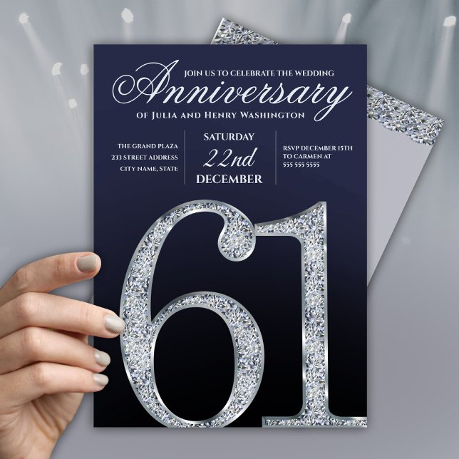 Wedding Anniversary Party 61st  Invitation (Creator Uploaded)