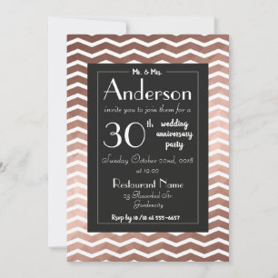 Wedding anniversary party rose gold elegant chic invitation