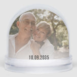Wedding Anniversary personalised double photo Snowglobe<br><div class="desc">Today and yesterday,  personalise the snow globe with the couple's photo of today and a photo from the wedding. This is the perfect gift idea for your loved ones on the day of their Wedding Anniversary.</div>