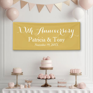 Wedding Anniversary Personalised Gold Banner