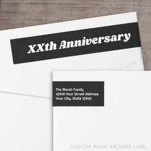 Wedding Anniversary Personalised Return Address Wrap Around Label