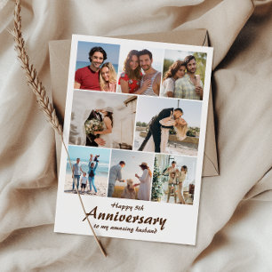 Wedding Anniversary Photo Collage Personalised Card
