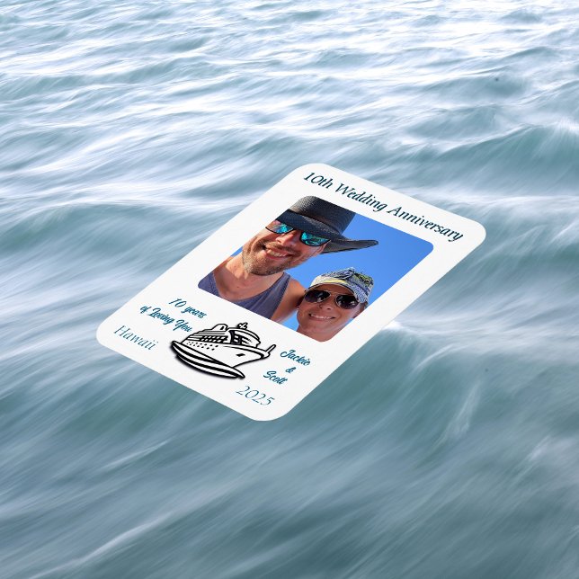 Wedding Anniversary PHOTO Cruise PERSONALIZE Magnet (Creator Uploaded)