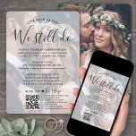 Wedding Anniversary QR Code RSVP We Still Do Photo Invitation<br><div class="desc">If unexpected circumstances caused a postponement of your wedding reception, the first anniversary is a perfect opportunity to celebrate a year later. Invite family and friends to a simply elegant 1st anniversary party with a stylish modern 2 photo all-in-one invitation with QR code RSVP. All wording is simple to personalise,...</div>