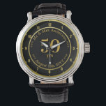 Wedding Anniversary / Retirement Custom Branded  Watch<br><div class="desc">Edit the number of years and the text to create a unique wedding anniversary gift for man,  woman,  husband ,  wife,  parents,  couple. Available in various colours including gold,  silver,  blue,  green,  red to represent various wedding milestones,  silver and golden jubilee,  ruby,  sapphire,  emerald,  diamond.</div>