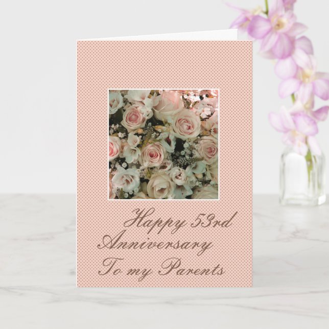 Wedding Anniversary roses fully customisable Card (Orchid)