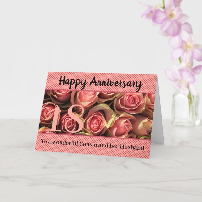 Wedding Anniversary roses fully customisable Card (Orchid)