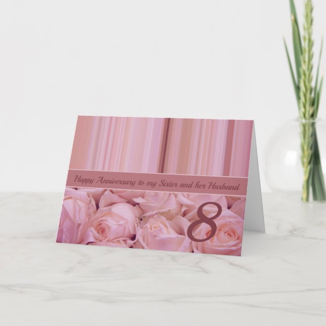 Wedding Anniversary roses fully customisable Card (Front)