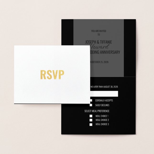 Wedding Anniversary RSVP Response Card (Display)