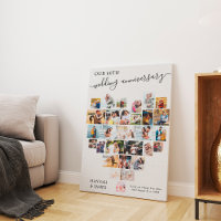 Wedding Anniversary Script Heart Photo Collage