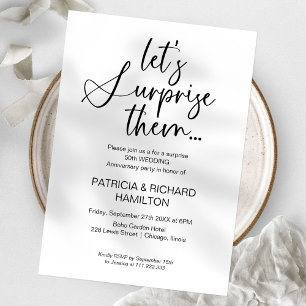 Wedding Anniversary Surprise Party Invitations