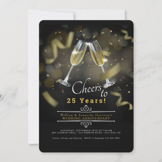 Wedding Anniversary Toast Invitation (Front)