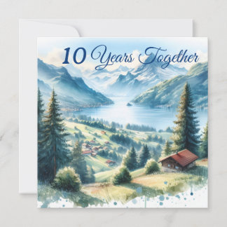 Wedding anniversary travel gift Swiss mountains Card