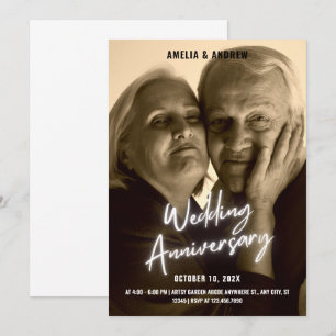 Wedding Anniversary vintage modern photo Invitation