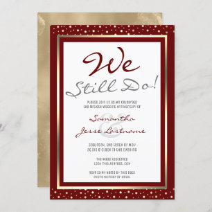 Wedding Anniversary We Still Do Elegant Gold Invit Invitation