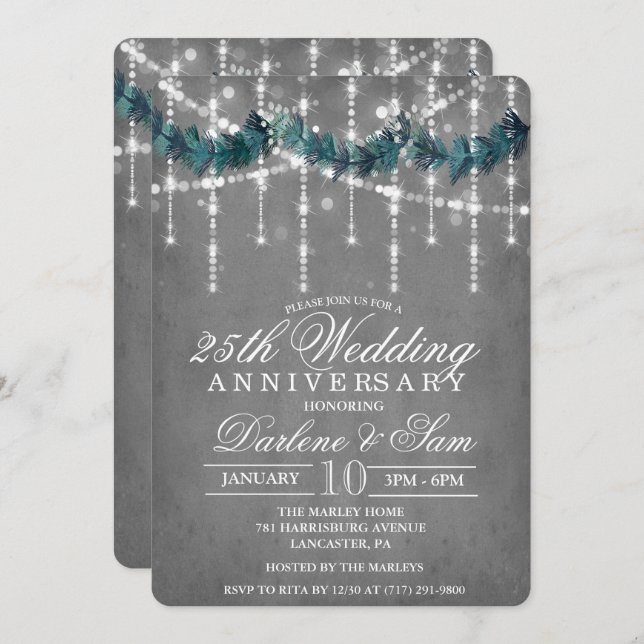 Wedding Anniversary Winter Party Invitation (Front/Back)