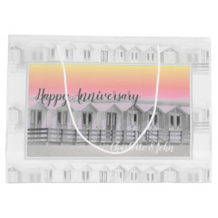 Wedding annivesary beach huts at sunset gift bag