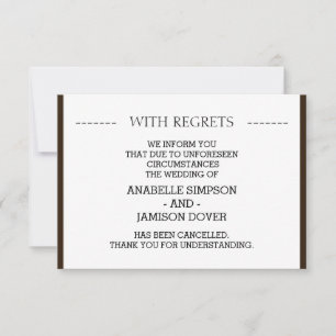 Wedding Announcement Cancellation Cards