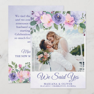 Wedding Announcement Modern Pink Floral