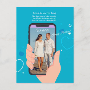 Wedding Announcement Photo Holiday Postcard