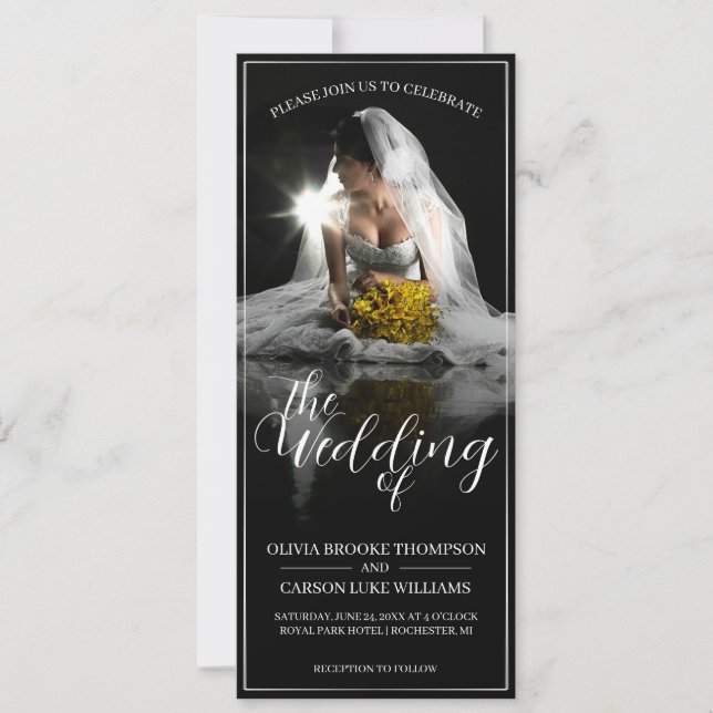 Wedding announcement with sitting bride - Classic (Front)