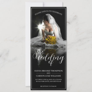 Wedding announcement with sitting bride - Classic